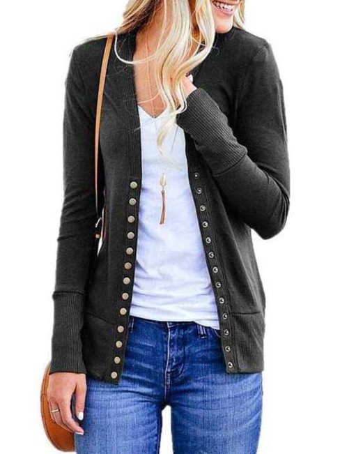 Long Slim Casual Plain Polyester Coat (Style V101601)