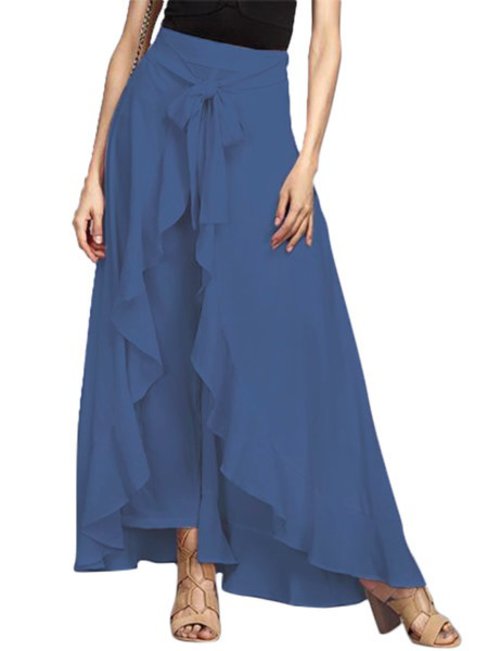 Ankle Length Asymmetrical Slow Life Asymmetrical Polyester Skirt (Style V101819)