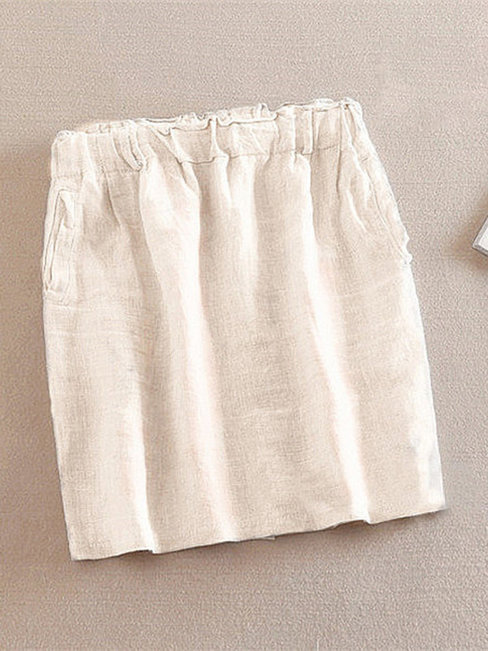 Mini Straight Sexy Pockets Plain Skirt (Style V101828)