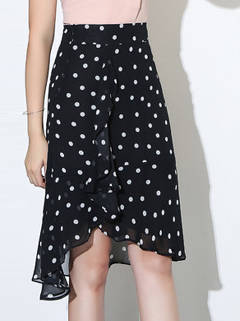 Mid-Calf Western Pattern Polyester Plain Skirt (Style V101886)