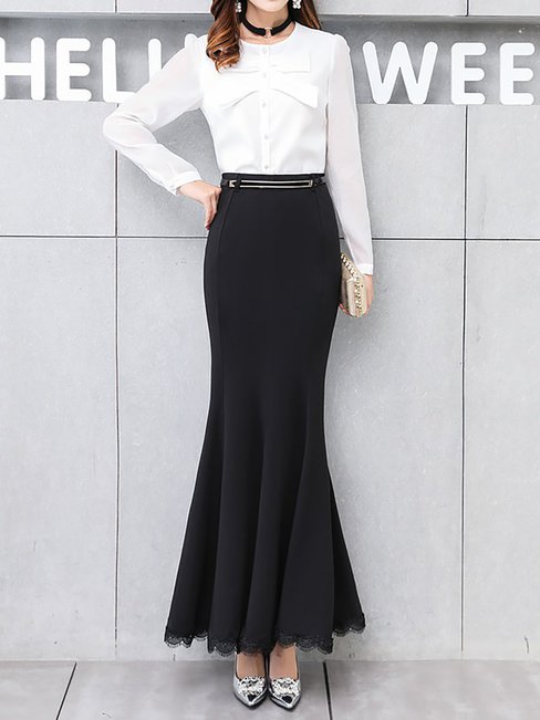 Maxi Mermaid Sexy Lace Polyester Skirt (Style V101891)