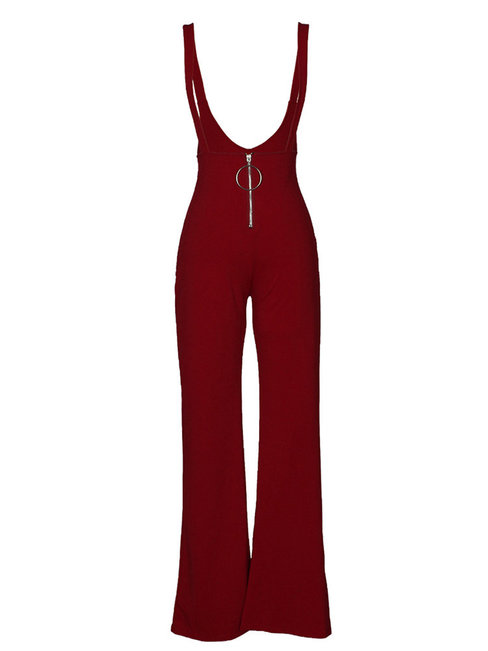Ankle Length Loose Date Night Zipper Cotton Pants (Style V102184)