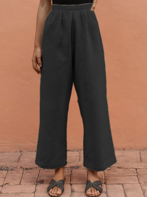 Ankle Length Loose Date Night Polyester Plain Pants (Style V102193)