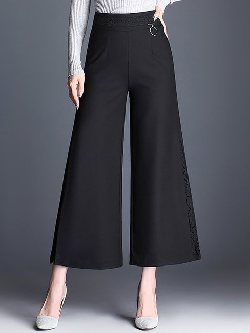 Ankle Length Loose Lace Polyester Plain Pants (Style V102297)