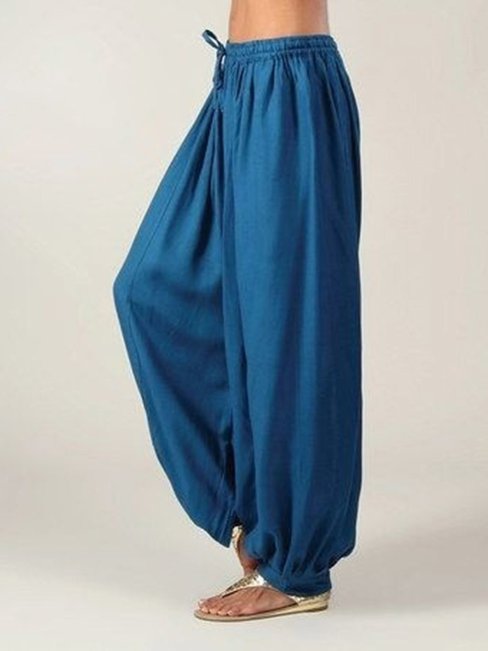 Maxi Loose Slow Life Cotton Plain Pants (Style V102309)