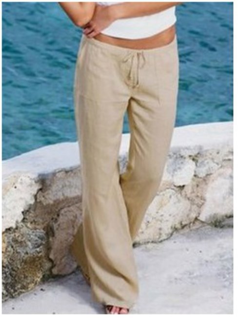 Maxi Loose Strappy Cotton Plain Pants (Style V102313)