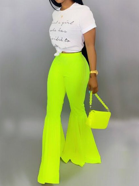 Maxi Skinny Elegant Polyester Plain Pants (Style V102348)
