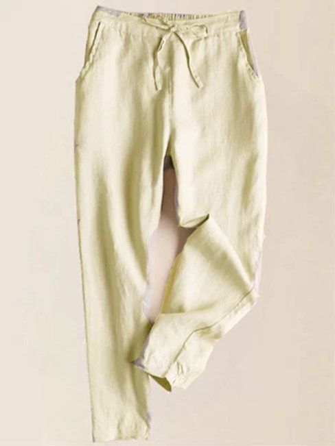 Maxi Loose Slow Life Strappy Plain Pants (Style V102426)