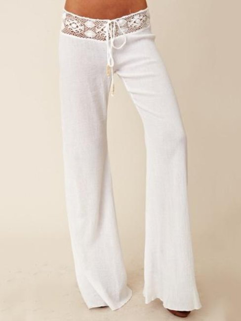 Maxi Slow Life Strappy Polyester Plain Pants (Style V102442)