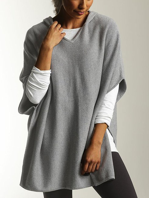 Midi Loose Fashion Plain Polyester Sweater (Style V102512)