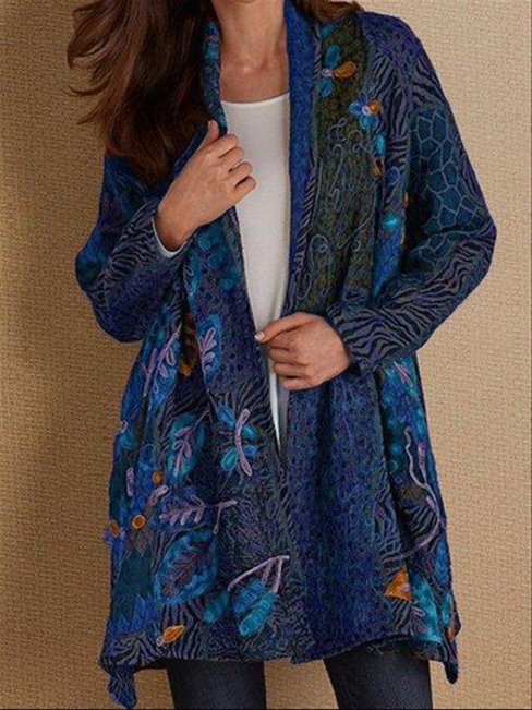 Midi Date Night Floral Cotton Pattern Coat (Style V102561)