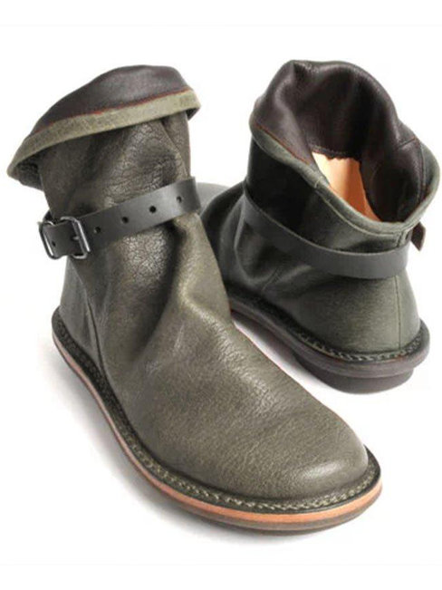 Travel Adjustable Buckle PU Boots (Style V102665)