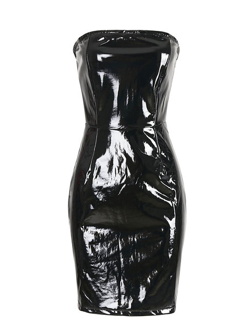 Pencil Off The Shoulder Plain Backless Polyester Mini Dresses (Style V200369)