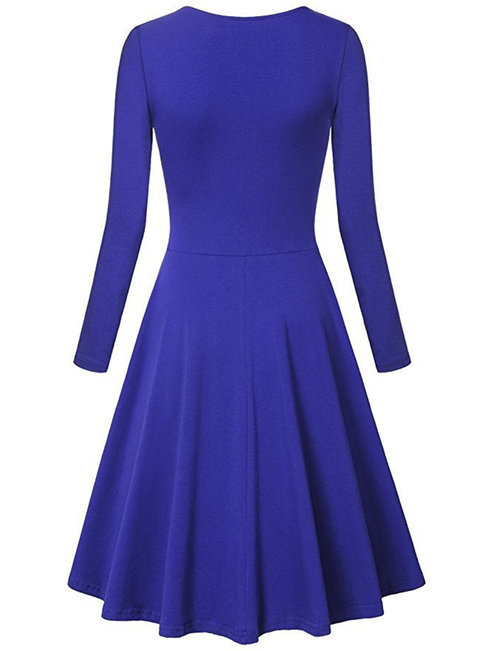 Trumpet V-neck Plain Ruffle Knee Length Dresses (Style V200401)
