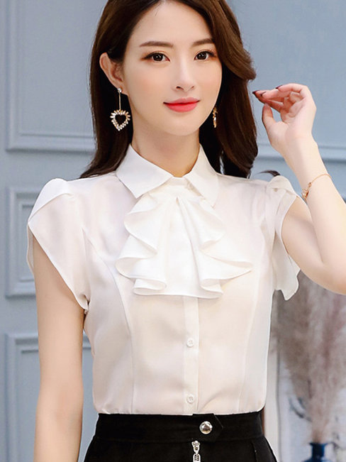 Standard Slim Plain Blouse (Style V200519)