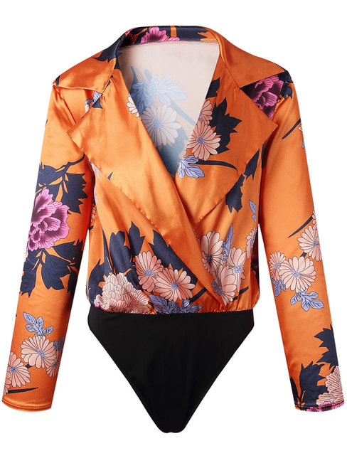 Mini Slim Western Floral Patchwork Jumpsuit (Style V200620)