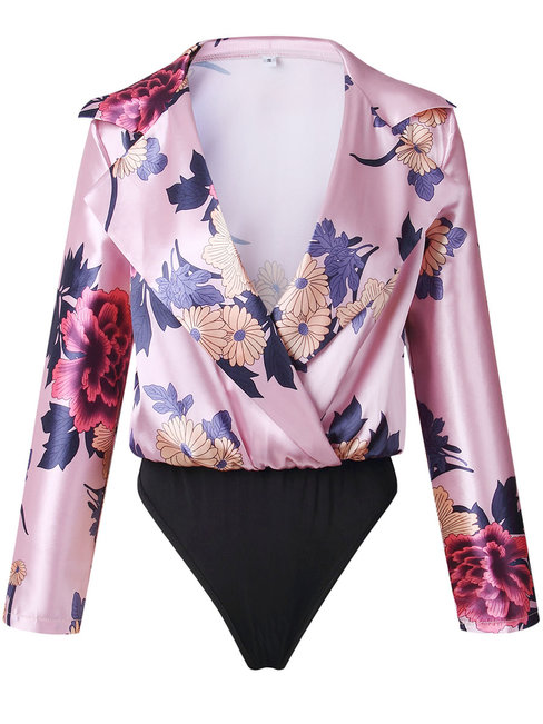 Mini Slim Western Floral Patchwork Jumpsuit (Style V200620)