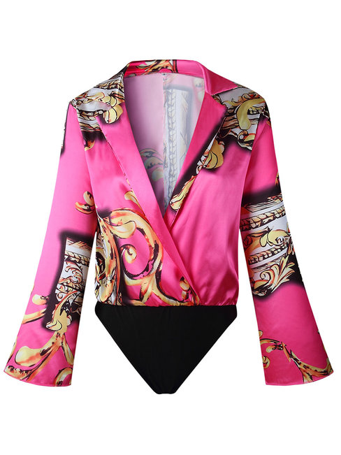 Mini Slim Western Floral Patchwork Jumpsuit (Style V200620)