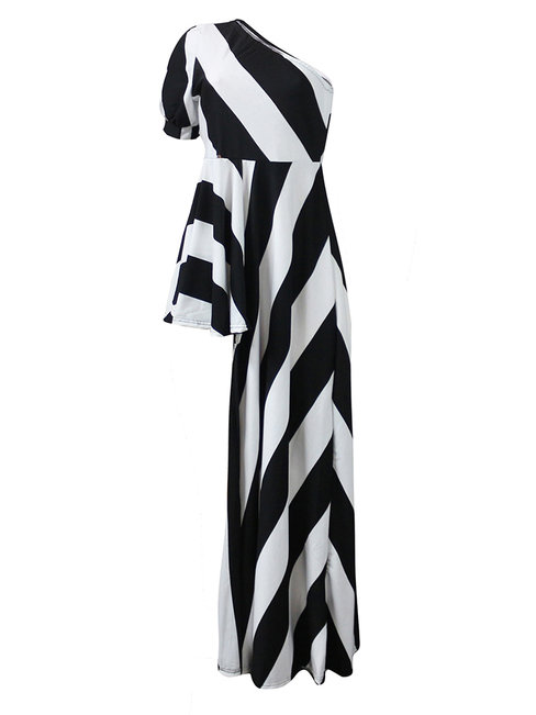 Asymmetric Long Slim Western Cotton Blends Blouse (Style V200723)