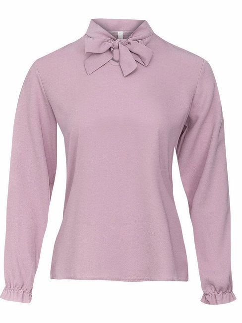 Standard Slim Sexy Polyester Bow Blouse (Style V200799)
