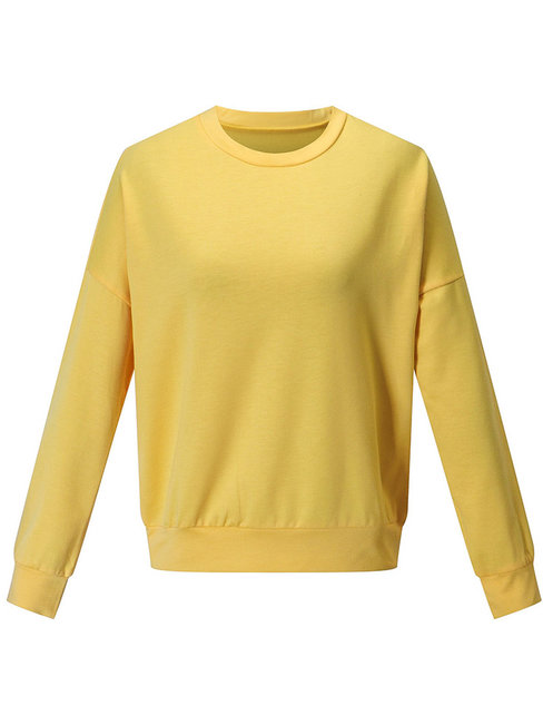 Round Neck Standard Loose Casual Plain Hoodie (Style V200865)