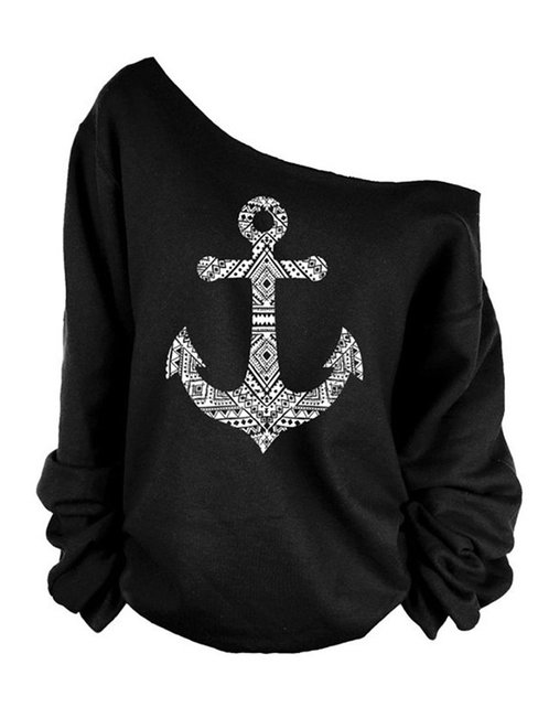 Asymmetric Standard Casual Cotton Pattern T Shirt (Style V200882)