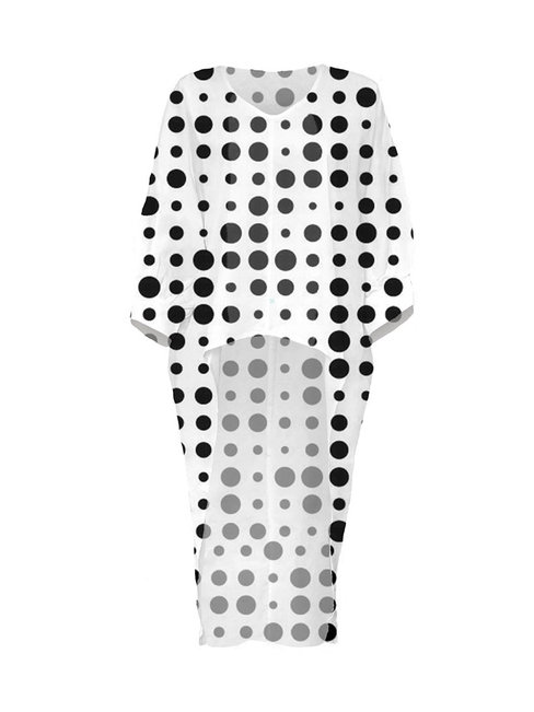 V-neck Long Loose Western Asymmetrical Blouse (Style V201534)