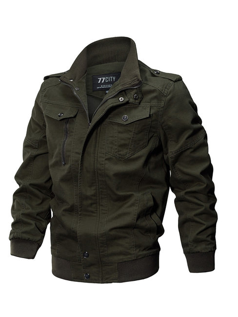 Slim Fashion Plain Dacron Button Jacket (Style V201751)