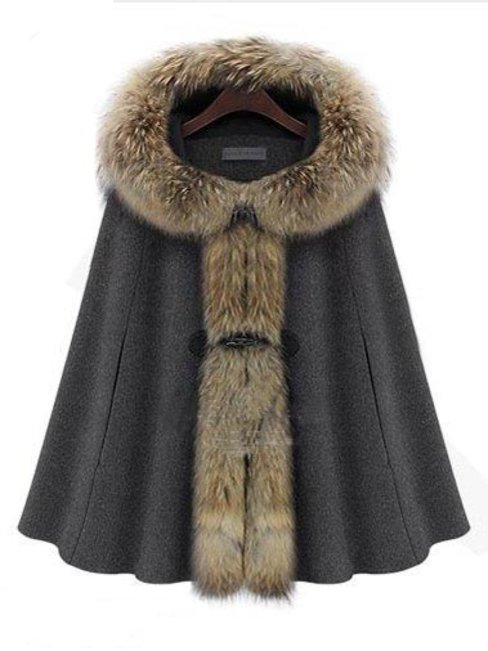 Long Loose Fashion Plain Wool Coat (Style V201783)