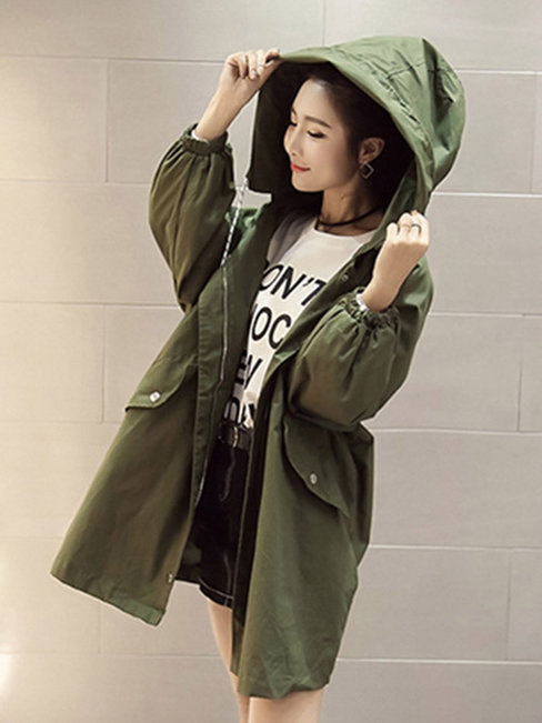Long Loose Elegant Cotton Button Coat (Style V201913)