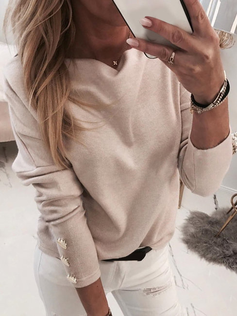 Off The Shoulder Slim Date Night Polyester Button T Shirt (Style V300619)