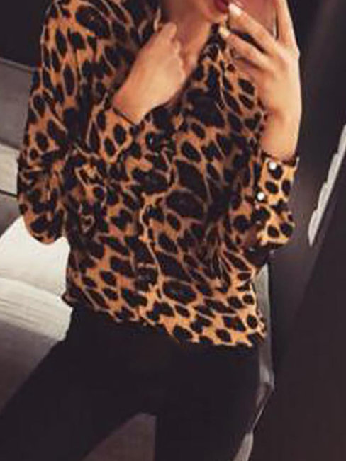 Shirt Collar Standard Slim Date Night Button Blouse (Style V300779)