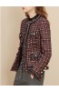 Loose Date Night Plaid Polyester Button Jacket (Style V101697)