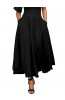 Ankle Length Fit and Flare Patchwork Polyester Plain Skirt (Style V200255)