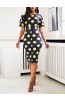 Western Bodycon Round Neck Print Satin Work Dresses (Style V201352)
