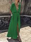 Sexy Flowy Solid Color Pockets Dacron Casual Dresses (Style V100001)