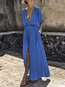 Sexy Flowy Solid Color Pockets Dacron Casual Dresses (Style V100001)