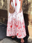 Bohemian Shift Printed Pattern Linen Maxi Dresses (Style V100017)