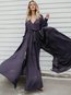 Sexy Wrap V-neck Belt Chiffon Maxi Dresses (Style V100031)