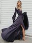 Sexy Wrap V-neck Belt Chiffon Maxi Dresses (Style V100031)