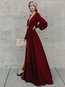 Sexy Wrap V-neck Belt Chiffon Maxi Dresses (Style V100031)