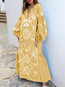 Oversized Shift Notched Pattern Polyester Casual Dresses (Style V100044)