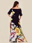 Beach A-line Off The Shoulder Printed Pattern Maxi Dresses (Style V100094)