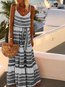 Beach A-line Spaghetti Strap Printed Polyester Maxi Dresses (Style V100146)