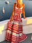 Beach A-line Spaghetti Strap Printed Polyester Maxi Dresses (Style V100146)