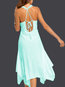 Beach Asymmetrical Halter Solid Color Lace Boho Dresses (Style V100156)