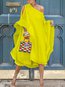 Oversized Asymmetric Solid Color Ruffle Chiffon Casual Dresses (Style V100160)