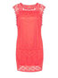 Basic Straight Round Neck Lace Guipure Casual Dresses (Style V100199)