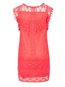 Basic Straight Round Neck Lace Guipure Casual Dresses (Style V100199)