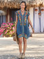 Bohemian Cocoon V-neck Pattern Polyester Boho Dresses (Style V100207)